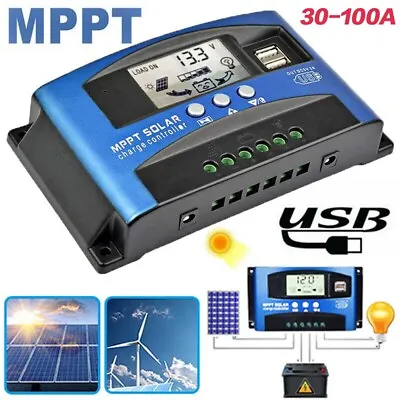 MPPT Solar Panel Regulator Charger Controller 12V/24V Auto Focus Trackin 30-100A • £17.99