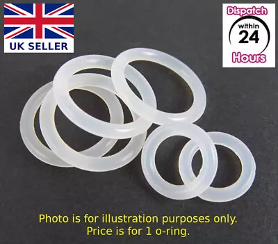 £1.65 • Buy FOOD GRADE O-Ring. VARIOUS SIZES. CLEAR SILICONE Rubber O Rings. Just Buy 1 Or 2