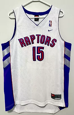 Nike Vince Carter Toronto Raptors Sewn White Basketball Jersey Size Large • $37