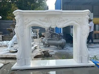 Beautiful French Style Carved Marble Fireplace Mantel - Jx111 • $4500