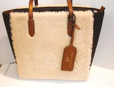 Michael Kors Sinclair Large Genuine Shearling & Leather Tote Handbag ($398) ~nwt • $185