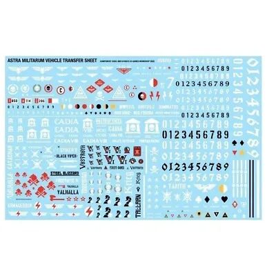 Astra Militarum Tank Vehicle Decals Transfer Large A5 Size Sheet Imperial Guard • £5