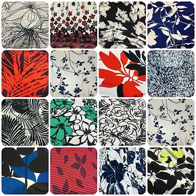 Jersey Bold Pattern Stretch Knit Floral Print Craft Dress Fabric Material 137cm • £1.49