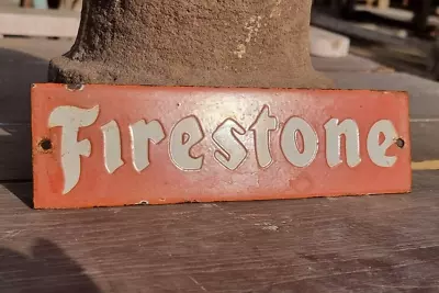 Vintage Old Antique Rare Firestone Tire Ad Miniature Porcelain Enamel Sign Board • $372.94