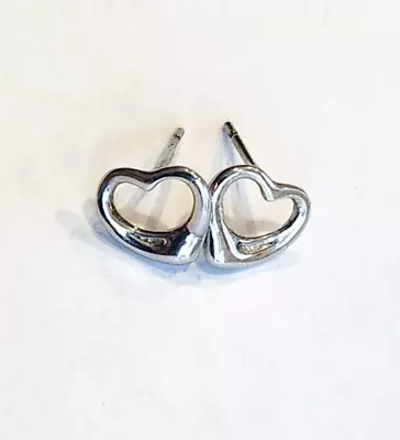 Tiffany & Co. Open Heart Stud Earrings Elsa Peretti Collection Sterling Silver • $135.50