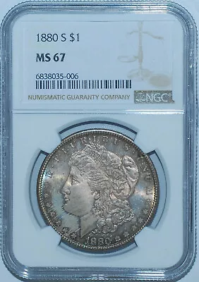 1880 S NGC MS67 Morgan Silver Dollar • $1139.99