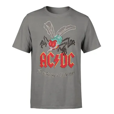 AC/DC T-Shirt Fly On The Wall Tour ACDC Band Official Grey New • £14.95