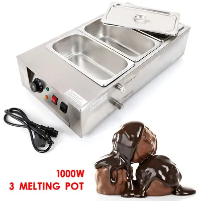 £168 • Buy Commercial Electric Chocolate Tempering Machine Chocolate Melter 3 Melting Pot