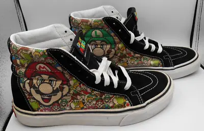 VANS NINTENDO SUPER MARIO  Game Over  SHOES M 6 & W 7.5 HIGH TOP SKATEBOARD SHOE • $30