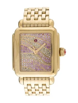 Michele Deco 18 Pink Sapphire Diamond Limited Edition Watch MW06T00A9118  • $5000