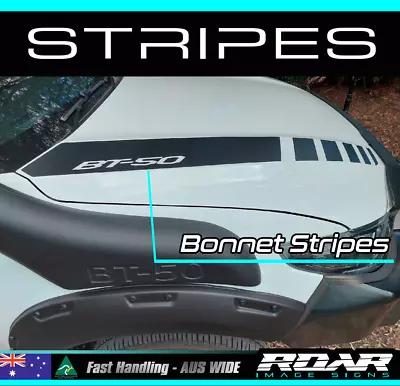 AM BONNET Stripes Fit 2020-2023 MAZDA BT50 Kit Stickers Decals 4x4 4WD BT-50 • $79