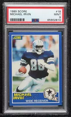 1989 Score Michael Irvin #18 PSA 9 MINT Rookie RC HOF • $30.14