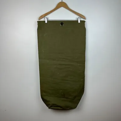 Vintage Military Olive Green Canvas Shoulder Strap Top Load Duffel Bag • $25