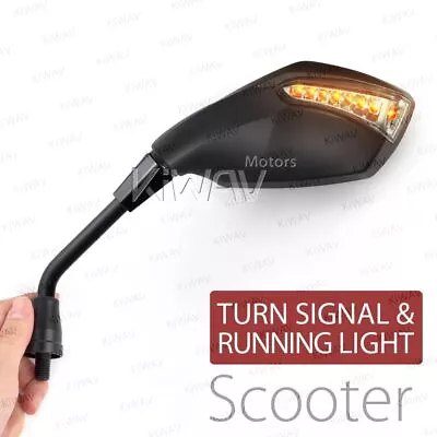 Fist Black LED Mirrors Running Indicator M8 For Scooter Moped 50cc 90cc 150cc • $266.20