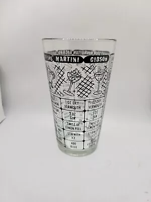 VTG MCM Cocktail Drink Recipe Mixing Shaker Federal Glass Martini Manhattan  • $9.95