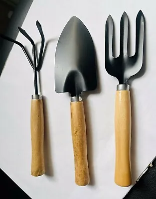 3pc Gardening Tool Set Fork Trowel Rake. Garden Cultivating UK Free P&P • £5.99