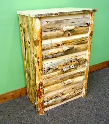 Northern Rustic Pine Log 5 Drawer Dresser-Dovetail Drawers/Solid Wood • $1449