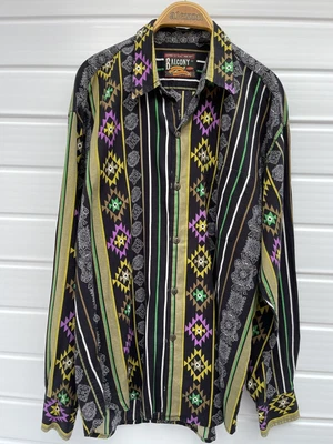 £14.99 • Buy Men's Balcony Distinctive Funky Hippie Cotton Stripe Shirt With Pocket M
