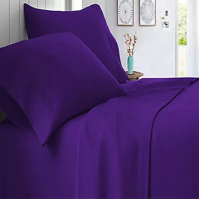 100% Cotton Extra Deep Pocket Marvelous Bedding Purple Solid Choose Item • $82.64