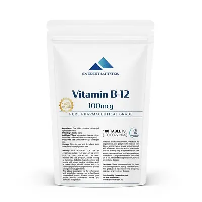 Vitamin B12 100mcg Tablets Energy Support Nervous System Health • $9.49
