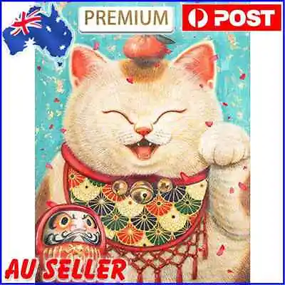 $10.67 • Buy Diamond Painting Kit Fat Lucky Cat 5D Full Round Resin Rhinestone Art Picture AU