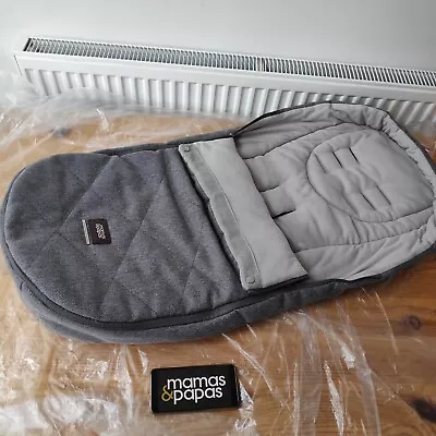 Rrp£90 GREY TWILL Mamas & Papas Ocarro Footmuff Cosy Toes Urbo Flip XT2 XT3 Pram • £41.99