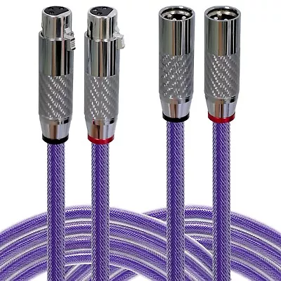 OCC Balanced HiFi XLR Microphone Cable Carbon Fiber Audio Interconnect RCA Cord • $32.30