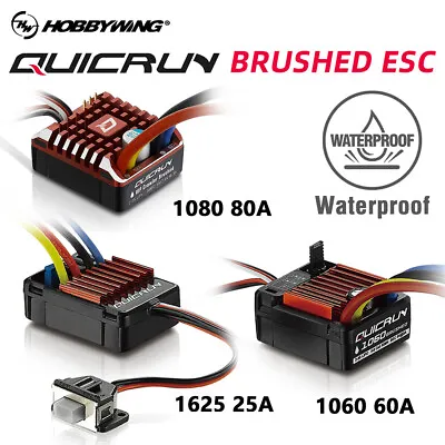 HobbyWing QuicRun 60A / 25A Brushed Waterproof ESC For 1/10 1/18 1/16 RC Car • £20.23
