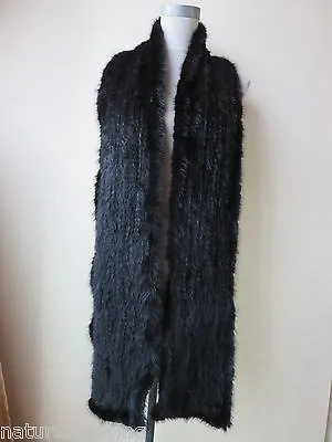 Men's Import Mink Fur Scarf Long Neckerchief Outdoor Warm Black 200*16CM • $73.94