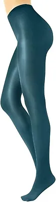 CALZITALY Shiny Touch Glossy Winter Opaque Tights  Size UK Small 70 DEN Green • $12.43