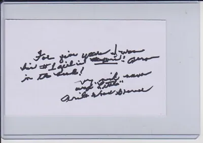 Anita Wood Brewer Autographed Letter Index Card-Elvis Presley's Early Girlfriend • $20
