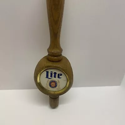 Vintage Miller Lite Light Beer Wooden Beer Tap Handle 11  Tall 3-Sided Wood • $12.99