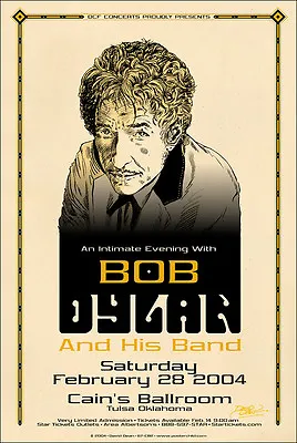 $30 • Buy BOB DYLAN Original Signed 2004 Cain's Ballroom Tulsa Concert Poster