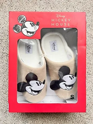 £15 • Buy Disney Mickey Mouse Slippers Gold Mule Gift Boxed Small Size 3-4 Xmas Primark