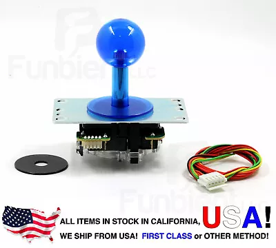 $27.50 • Buy Sanwa Original Japan Arcade Joystick JLF-TP-8YT-SK Translucent Clear BLUE Ball