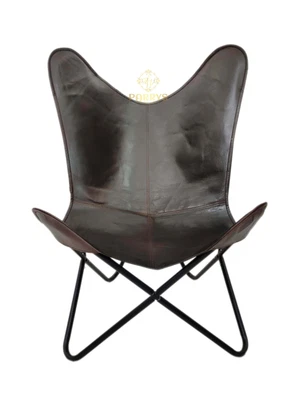 Butterfly Chair – Indien Handmade Genuine Leather Office Openable Chair PL2-9 • $266.31