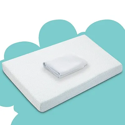 Flat Baby Pack N Play Mattress Pad Soft Memory Foam Crib Mattress With 1x Cover • $30.99