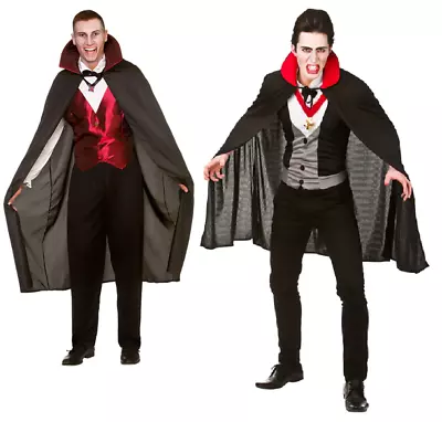 Vampire Costume Mens Adults Classic Halloween Fancy Dress Outfit Dracula • £14.99