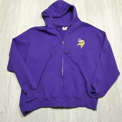 Minnesota Vikings Sweatshirt Adult Large Purple Full Zip Hoodie NFL Football • $27.44