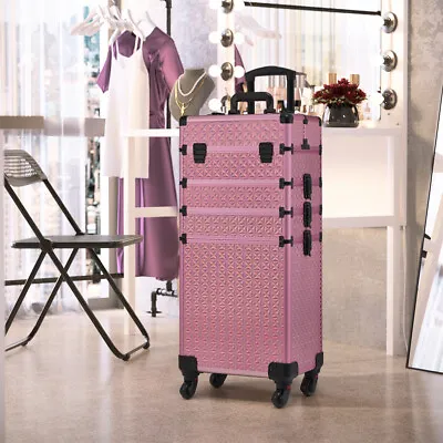 Large Makeup Trolley Case Mobile Beauty Vanity Hairdressing Nail Technician Case • £79.95