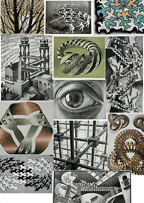 £2.95 • Buy M C Escher Prints Mathematical Optical Illusions Animals -  Office Home Prints