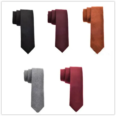 Wool Tie Knit Knitted Tie Necktie Slim Skinny Woven Fashion Men's Plain Tie • $5.99