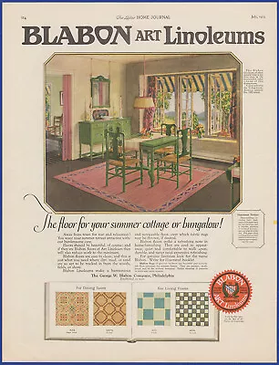 Vintage 1923 BLABON Linoleum Flooring Cottage Home Décor Ephemera 20's Print Ad • $11.21
