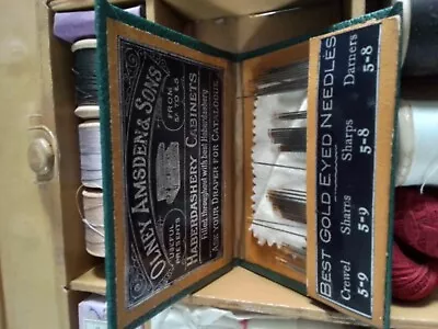Antique Olney Amsden &sons Haberdashery Sewing  Travel Case • £65