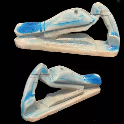 ANCIENT EGYPTIAN FAIENCE GLAZED AMULET DEPICTING THE GOD THOTH  664 - 332bc (3) • £0.99