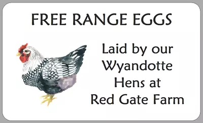 Wyandotte Hen Egg Box Labels Small Personalised Watercolour Carton Stickers • £2.70