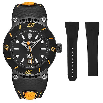 Tonino Lamborghini Men's 'PANFILO' Black Dial Automatic Watch TLF-T03-3 • $1385.18