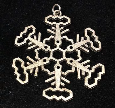 2.5  Vintage Pewter Christmas Ornament Snowflake Pendant Stamped Signed • $10.39