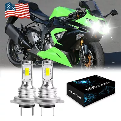 For Kawasaki ZX636 Ninja ZX-6R 2005-2006 2009-2015 ZX6R LED Headlights H7 Bulbs • $17.44