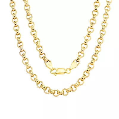 10K Yellow Gold 5mm Mens Rolo Round Cable Link Chain Pendant Necklace 18 -24  • $524.98